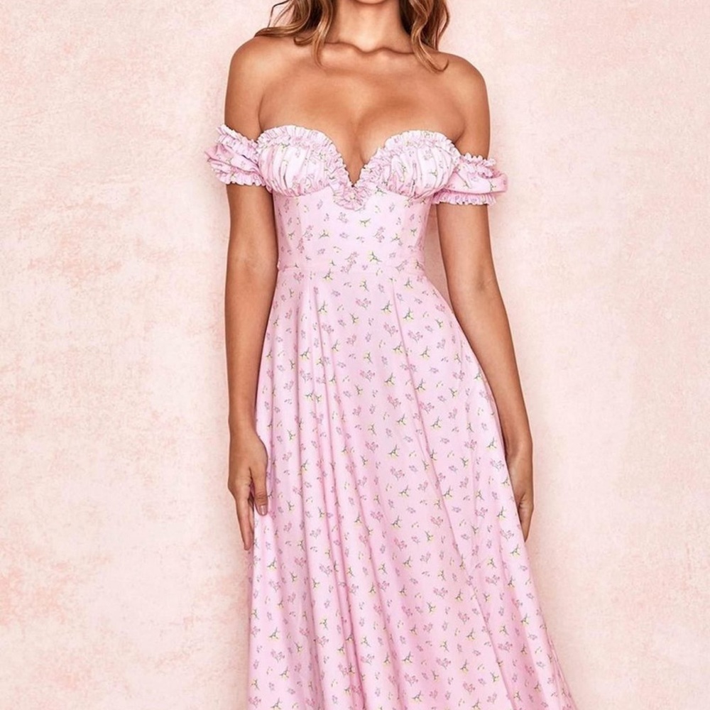 Lauren House of CB off the shoulder floral dress